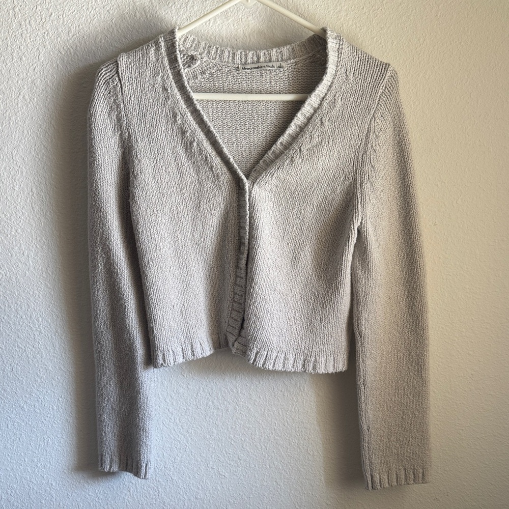 Abercrombie & Fitch Gray Cardigan Sweater